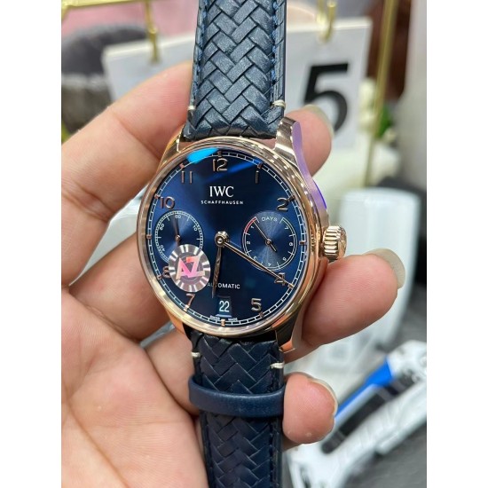 IWC 万国 葡萄牙七日链“编织表带”尺寸42mm，定制版机械机芯 ！
