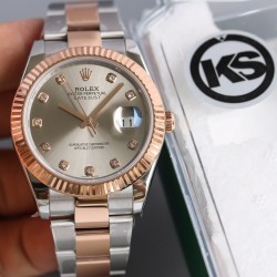 顶级做工KS新品：劳力士 日志 不断提高复刻效果，ROLEX劳力士 间金、间玫、精钢不断改进的钻研精神，特别是五大神器的业界认可，目前销量一直成上升趋势！【尺寸】直径41mm【表镜】抗刮损蓝水晶玻璃，防反光凸透式放大日历窗【表壳】上链表冠，【机芯】稳定复刻2836自动机械机芯、【表带】蚝式三节表链折叠扣，防水大于100米