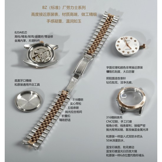 劳力士 蚝式恒动日志型男士机械表,表径40mm,蓝宝石镜面带日历放大镜,机芯采用进口820A自动机械机芯,316精钢表壳,精品复刻 劳力士 蚝式恒动日志型男士机械表,表径40mm,蓝宝石镜面带日历放大镜,机芯采用进口820A自动机械机芯,316精钢表壳,精品复刻
