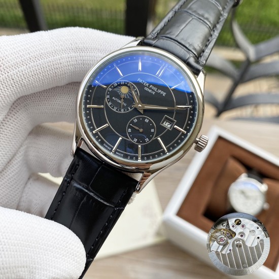 百达翡丽 Patek.Philippe精品男士腕表,四针分离搭载月相设计,技艺精湛,独具匠心,尊贵大气,绅士风范。采用全自动机械机芯,顶级316精钢表壳,进口小牛皮表带,矿物质超强镜面,尺寸42-13 百达翡丽 Patek.Philippe精品男士腕表,四针分离搭载月相设计,技艺精湛,独具匠心,尊贵大气,绅士风范。采用全自动机械机芯,顶级316精钢表壳,进口小牛皮表带,矿物质超强镜面,尺寸42-13