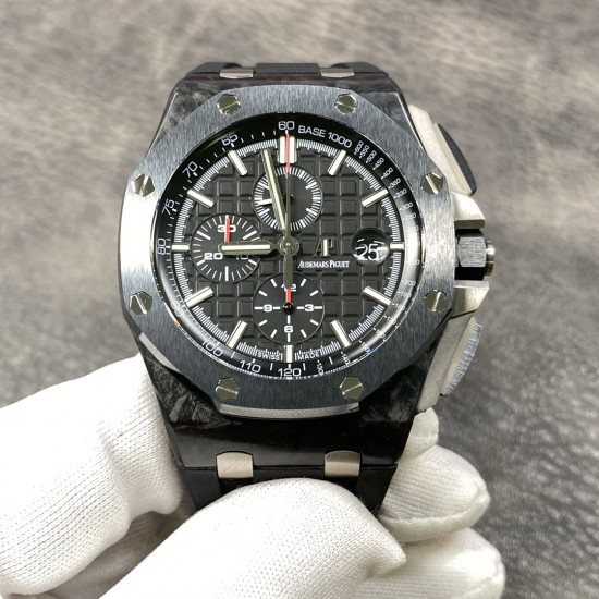 AUDEMARS PIGUET 爱彼 AP 皇家橡树离岸型 计时码表 26400AU.OO.A002CA.01 锻造碳纤维表壳 陶瓷表圈 钛合金背透底盖 钛合金按钮 双面蓝宝石镜面 3126机芯 橡胶表带 钛合金针扣 44mm JF厂出品!出货实拍 AUDEMARS PIGUET 爱彼 AP 皇家橡树离岸型 计时码表 26400AU.OO.A002CA.01 锻造碳纤维表壳 陶瓷表圈 钛合金背透底盖 钛合金按钮 双面蓝宝石镜面 3126机芯 橡胶表带 钛合金针扣 44mm JF厂出品!出货实拍