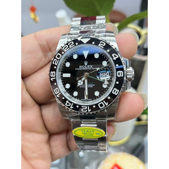 ROLEX 劳力士 GMT格林尼治型 尺寸40mm！精钢表壳表链，蓝宝石镜面，超级夜光，双向陶瓷旋转表圈，原装折叠扣！