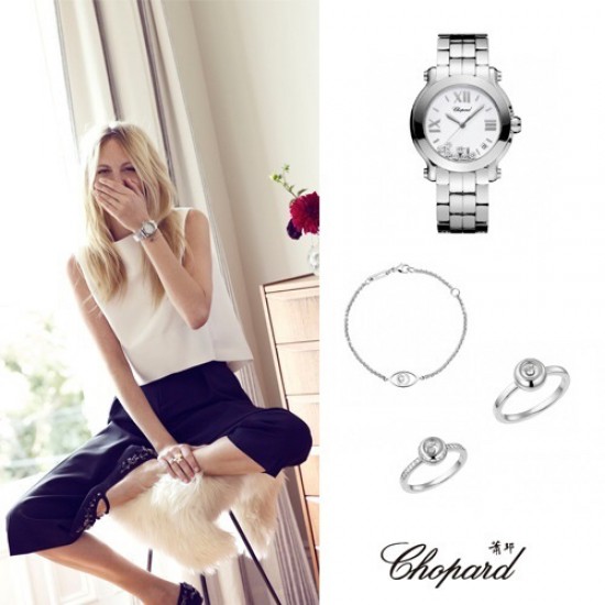 肖邦-Chopard❥快乐钻系列❥瑞士石英机芯❥蓝宝石玻璃镜面❥表壳直径约36mm         厚度约12mm