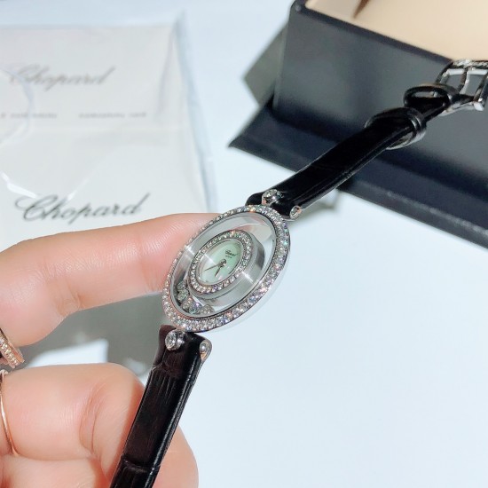 萧邦-Chopard,Happy Diamonds 快乐钻系列!瑞士ETA石英机芯,双层蓝宝石玻璃进口表带分别:有鸵鸟纹、原纹、娟丝带可供选择!尺寸约28mm、厚度约7mm 萧邦-Chopard,Happy Diamonds 快乐钻系列!瑞士ETA石英机芯,双层蓝宝石玻璃进口表带分别:有鸵鸟纹、原纹、娟丝带可供选择!尺寸约28mm、厚度约7mm