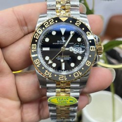皮蛋圈！ROLEX 劳力士 GMT格林尼治型 尺寸40mm！精钢表壳表链，蓝宝石镜面，超级夜光，双向陶瓷旋转表圈，原装折叠扣！