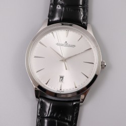 TW出品 积家超薄大师Q1288420系列腕表尺寸：	40mm x 8.0mm 316L精钢	蓝宝石镜面 牛皮表带	折叠扣 防水30米。机芯：	日本9015机芯改Cal.896机芯。TW工厂耗时长达十八个月 积家大师系列 终于出货 原版正品开模 TW不求速度力求把握好每一个细节 阴阳子母指针完全吻合原版设计（一半拉沙一半抛光） 圈口 中壳 底盖三件套同步原装版型 还原正品气质 字面金属放射纹路质感十足 蓝宝石玻璃通透叫板正品 TW出品必属精品，因为用心，所以专业（实力拍，实拍无P图）