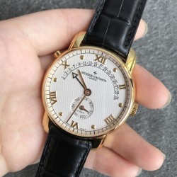 到货！新品Vacheron constantin 经典之美品鉴江诗丹顿马耳他逆跳日历款腕表 型号47245/000G-8773热销男士手表推荐 承载复刻正品Cal.2460 R31L机芯 直径41毫米 搭配意大利小牛皮 原装折叠扣
