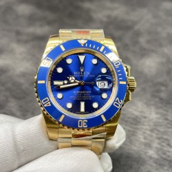 劳力士间金蓝水鬼，电镀版本！40mm直径，蓝宝石水晶玻璃镜面！陶瓷圈口！904钢，gm厂！也可以定制18k包金版本！出货实拍