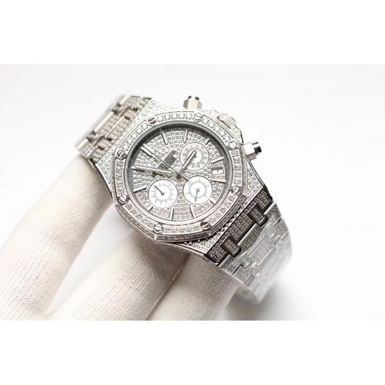 (K8新品)爱彼Audemars Piguet 皇家橡树系列 26320ST 26320BA 26320OR 钻石手表 搭载316L不锈精钢表壳 实心厚重钢带精选进口奥地利水钻 光彩闪耀 采用进口VK石英跑秒机芯 精准计时 耗时11个月 多功能钻石精装手表 尺寸42mm 重量170g (K8新品)爱彼Audemars Piguet 皇家橡树系列 26320ST 26320BA 26320OR 钻石手表 搭载316L不锈精钢表壳 实心厚重钢带精选进口奥地利水钻 光彩闪耀 采用进口VK石英跑秒机芯 精准计时 耗时11个月 多功能钻石精装手表 尺寸42mm 重量170g