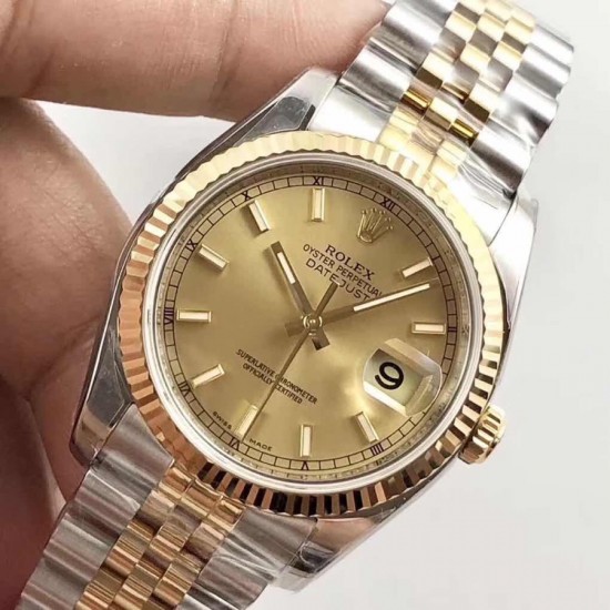 AR超强神作 ROLEX DATEJUST超级904L最强V2升级版日志型36系列腕表，表壳表带运用超级904L铸造而成，并行代购版DATEJUST，完美修正十年间所有副本的不足和缺陷，36mm表径，搭载3135机并搭配正品代购包装物料，重新定义最高品质的DATEJUST副本[拳头]            最强版A级副本DATEJUST【AR出品】