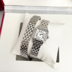 Panthre de Cartier / double chain Width 22mm.Length 30mm. Chain length 44cm卡地亚猎豹系列腕表/双圈表链宽度22mm 长度30mm 链条长度44cm瑞士进口石英机芯，316L精钢表壳表链。蓝晶石表冠，蓝宝石镜面，淬火钢蓝指针，双圈环绕链条，便捷珠宝扣。