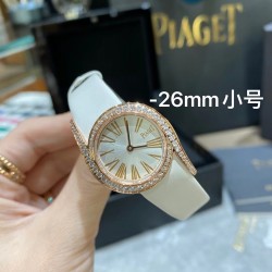 RF厂伯爵新款小号26mm。Limelight Gala系列的女性钻石手表是绝对诱惑的标志，表盘独特的6与9的造型，混合艺术，设计和珠宝，他们赞扬充满活力和大胆女性气质。在伯爵的眼里，每一位演绎人生故事的女主角，都注定拥有出众魅力！别出心裁，不断进阶超越。尺寸26mm  机芯：瑞士朗达机芯 玻璃：蓝宝石镜面 皮带：美洲鳄鱼皮