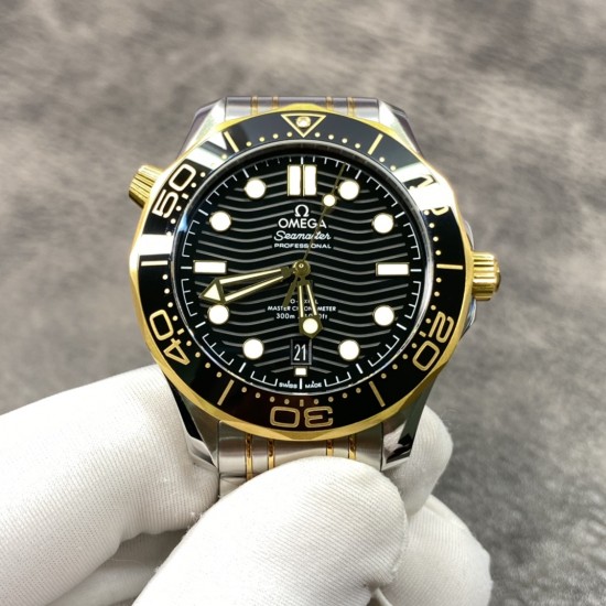 【VS出品】欧米茄 海马300M 316精钢材质打造！间金钢带款！8800机 42MM！金灿灿，这个颜色好看！出货实拍