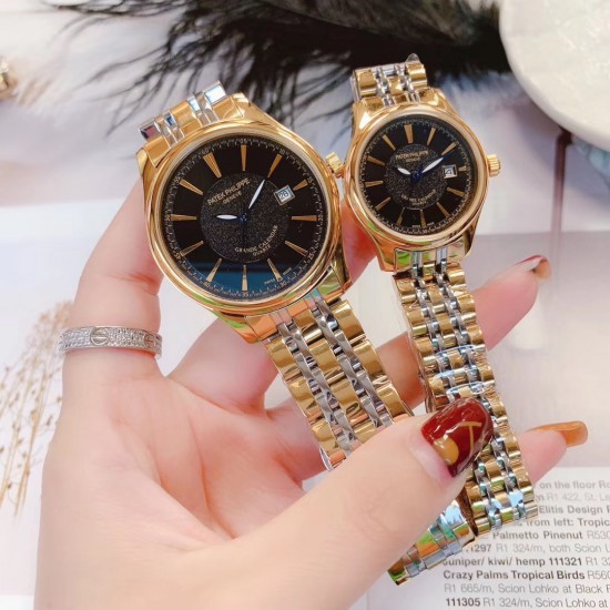 品牌:百达翡丽-PATEK PHILPPE 类型:情侣对表表壳:316精钢(做工上乘)表带:316钢机芯:进口石英机芯(走时精准)材料:高级强化镀膜镜面尺寸:男直径39mm 厚度8mm/女直径29mm 厚度8mm 品牌:百达翡丽-PATEK PHILPPE 类型:情侣对表表壳:316精钢(做工上乘)表带:316钢机芯:进口石英机芯(走时精准)材料:高级强化镀膜镜面尺寸:男直径39mm 厚度8mm/女直径29mm 厚度8mm