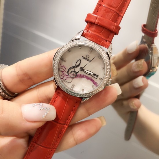 欧米加OMEGA女士腕表 进口石英机芯 316L精钢表壳 直径34mm厚8mm