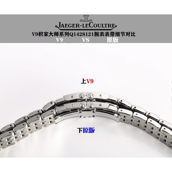 V9 积家 JL 大师系列1428121 J28 钢带经过长达3年时间精心研发,13套大大小小零散模具,39道工序的磨合,每一个菱角.细角凹凸明显可见,对表图明显无差异!39毫米 的直径设计(尺寸专柜一样,非42不对版),表盘布置10点钟的动能显示窗, 2点钟的日历显示盘,6点钟位置的第二时区显示盘,还有最下面的世界时显示窗,搭配的完美无瑕,堪称经典之作。搭载积家自动的CaL.939自动上链机芯。欢迎品鉴! V9 积家 JL 大师系列1428121 J28 钢带经过长达3年时间精心研发,13套大大小小零散模具,39道工序的磨合,每一个菱角.细角凹凸明显可见,对表图明显无差异!39毫米 的直径设计(尺寸专柜一样,非42不对版),表盘布置10点钟的动能显示窗, 2点钟的日历显示盘,6点钟位置的第二时区显示盘,还有最下面的世界时显示窗,搭配的完美无瑕,堪称经典之作。搭载积家自动的CaL.939自动上链机芯。欢迎品鉴!