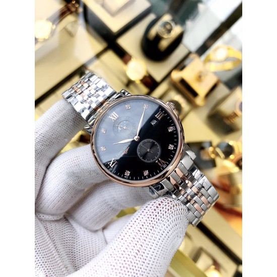 品牌:浪琴-LONGINES 表带:进口小牛皮/316精钢机芯:全自动机械机芯玻璃:高级强化镀膜镜面尺寸:直径40mm,厚度12mm 品牌:浪琴-LONGINES 表带:进口小牛皮/316精钢机芯:全自动机械机芯玻璃:高级强化镀膜镜面尺寸:直径40mm,厚度12mm