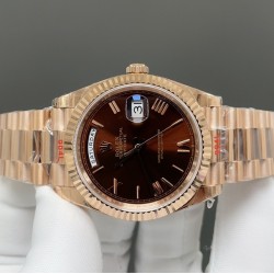 今日推荐劳力士 DD星期日历型 配重版 玫瑰金咖面 40mm 3255机 顶级品质 出货实拍✈️