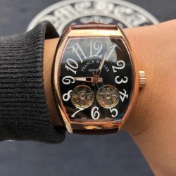 ⭐️法兰克穆勒 Franck Muller ⚜️尺寸 40*55mm ⌚️锥桶型立体壳身⚙️ 全自动镂空双飞轮机芯  头层小牛皮表带原装针扣独特的F M风格 只为专属打造 BG™️ 出品 ✈️