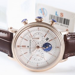 LS精品 2019新款【江诗丹顿】多功能顶级腕表 精密时计认证 搭载进口9100全自动机芯 拥有 月份 星期 24小时  精准动力储备 深度防水与自动上链各方面 均能发挥顶级卓越性能与显赫象征 品位人士争相收藏的精品 (尺寸44x12)