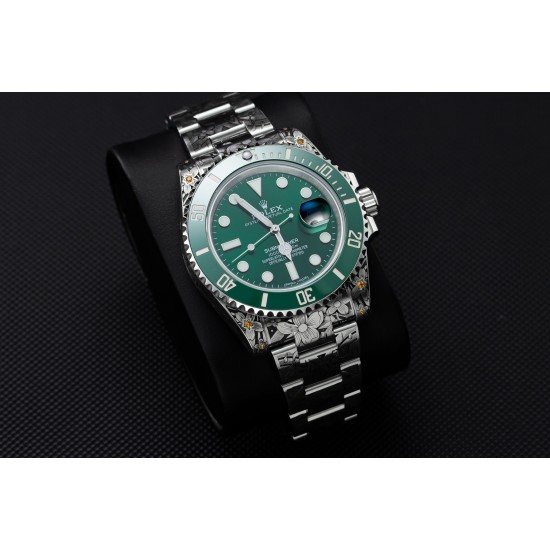 ROLEX劳力士水鬼搭配 纯手工雕花效果,仿佛枯燥的时间机器赋予了桀骜不羁的灵魂,真正的西装暴徒。一跃而起腾起的水花,将鲤鱼衬托得动感十足,寓意锦鲤化龙转运,势必风生水起。整表搭载最新版3135机芯,所有配件原厂互换。以最小的代价玩最酷的表,欢迎品鉴!!! ROLEX劳力士水鬼搭配 纯手工雕花效果,仿佛枯燥的时间机器赋予了桀骜不羁的灵魂,真正的西装暴徒。一跃而起腾起的水花,将鲤鱼衬托得动感十足,寓意锦鲤化龙转运,势必风生水起。整表搭载最新版3135机芯,所有配件原厂互换。以最小的代价玩最酷的表,欢迎品鉴!!!