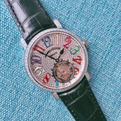 实拍 新品上市 法兰克穆勒 FRANCK MULLER  完美无瑕的设计，FM陀飞轮腕表震撼上市。腕表采用镂空式布局设计。机芯全貌一目了然，将复杂和神秘的陀飞轮装置完美显现。【重点介绍】采用精准稳定的海鸥陀飞轮手动机芯。丰满的机械感，。不仅将陀飞轮的机械美体现恰当，更是将她的神秘一览无遗的完美展示。【精彩细节】360度无死角镜面抛光，完美表达陀飞轮腕表高端大方的气质。意大利小牛皮表带，材质柔软，佩戴透气舒适，完美还原正品感觉。TW出品FM---GIGA陀飞轮，给您带来不一样的奢华体验！