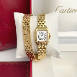 Panthre de Cartier / double chain Width 22mm.Length 30mm. Chain length 44cm卡地亚猎豹系列腕表/双圈表链宽度22mm 长度30mm 链条长度44cm瑞士进口石英机芯，316L精钢表壳表链。蓝晶石表冠，蓝宝石镜面，淬火钢蓝指针，双圈环绕链条，便捷珠宝扣。