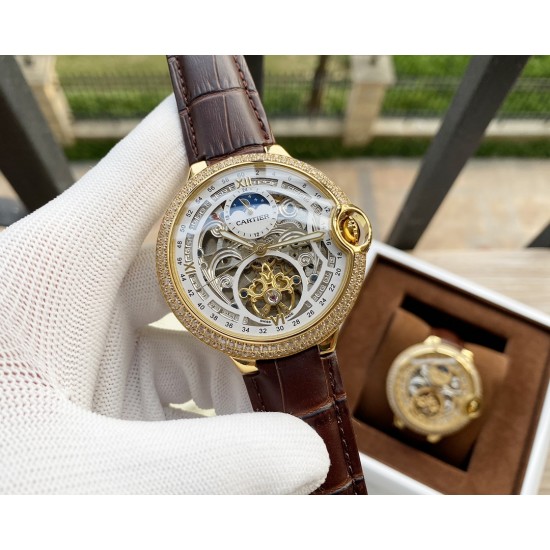 卡地亚 Cartier 精品男士腕表,劲爆镂空设计,技艺精湛,独具匠心,尊贵大气,绅士风范。采用全自动机械机芯,顶级316精钢表壳,进口小牛皮表带,矿物质超强镜面,尺寸46-13 卡地亚 Cartier 精品男士腕表,劲爆镂空设计,技艺精湛,独具匠心,尊贵大气,绅士风范。采用全自动机械机芯,顶级316精钢表壳,进口小牛皮表带,矿物质超强镜面,尺寸46-13