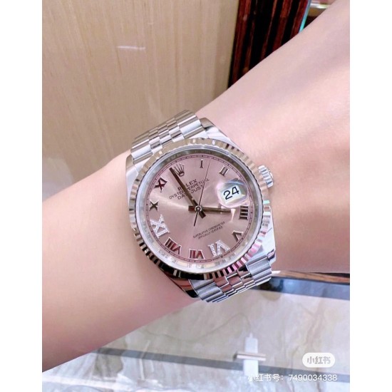 劳力士36mm“粉日志”爆款，上手图！