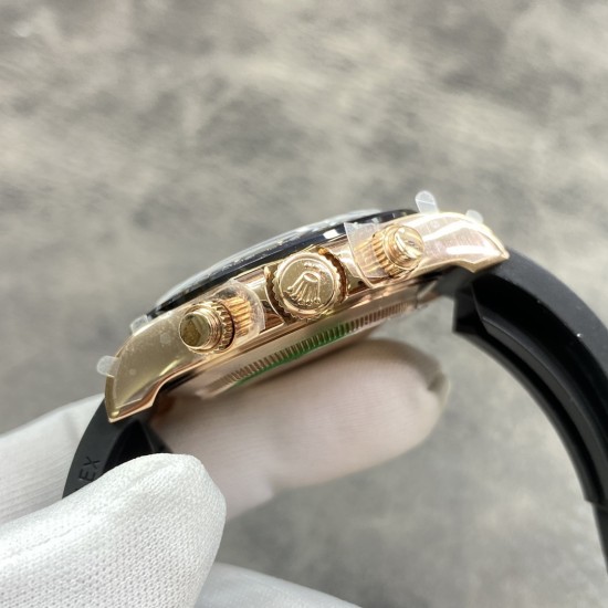 劳力士迪通拿系列，全新改版，40mm直径，13mm厚度，没有中间的日历挡位！氟橡胶表带，tws厂出品，出货实拍
