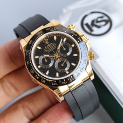 顶级做工KS出品：劳力士 恒动宇宙计时型迪通拿 【尺寸】40MM【表镜】抗刮损蓝水晶玻璃  防反光凸透式放大日历窗【表壳】上链表冠，旋入式三扣锁三重防水系统【机芯】采用7750机芯，高效精准稳定【表带】腕表搭配折叠式表扣，且表扣具有微调装置，可以调到非常的贴合手腕 折叠扣 超强夜光 防水大于100米