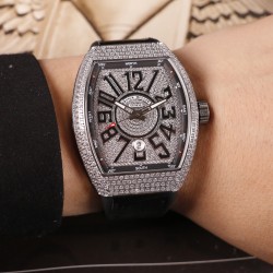 法兰克穆勒V45 SC DT系列 54*42mm 全自动机械机芯 蓝光镀膜玻璃 意大利牛皮表带底部橡胶敖  可搭配美洲鳄鱼皮 折叠原装扣 糅合商务设计风格 中间完美弧线夹层设计！！！