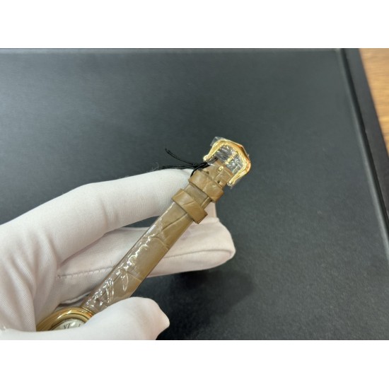 DR卡地亚浴缸原装瑞士石英卡其色鳄鱼皮皮带