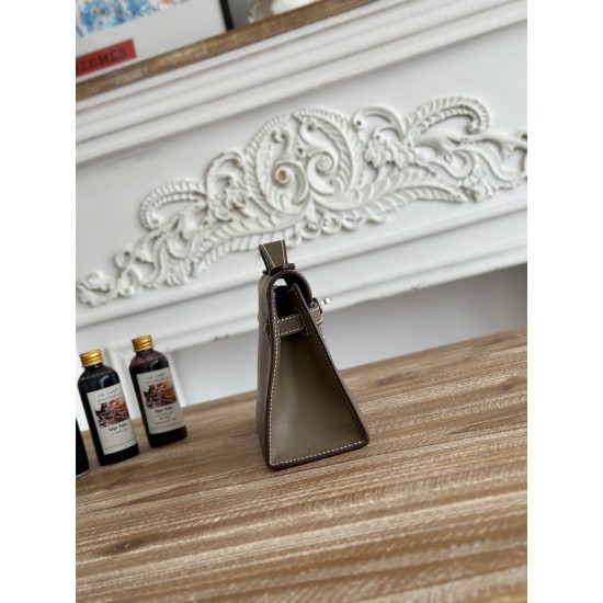 Kelly imported Epsom leather semi handmade hand sewn wax thread