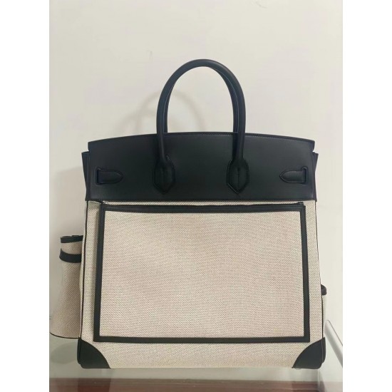 Swift Leather Black Birkin HAC 40cm Cargo Canvas Series Swift Leather Black Birkin HAC 40cm Cargo Canvas Series