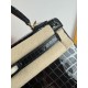 KL25 Amber Yellow Highlighting Nile Crocodile Skin Kelly 25cm