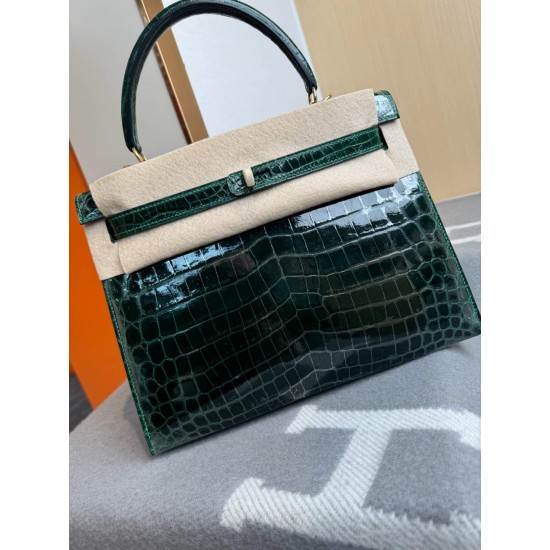 KL28 High Light Nile Crocodile Skin Kelly 28cm