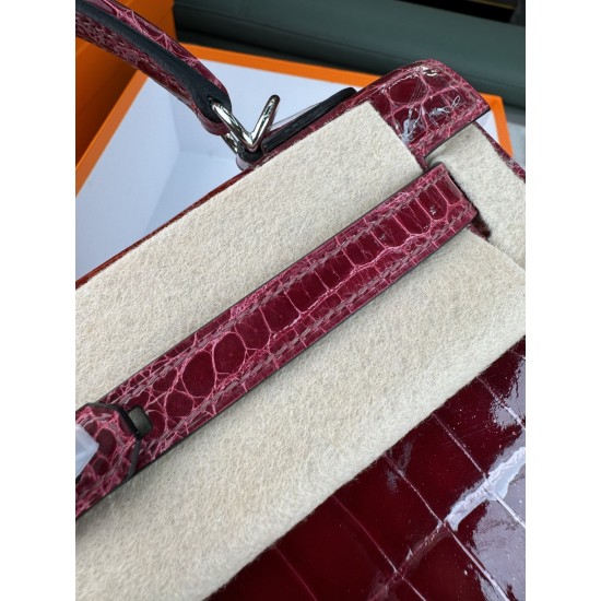 KL25 Amber Yellow Highlighting Nile Crocodile Skin Kelly 25cm KL25 Amber Yellow Highlighting Nile Crocodile Skin Kelly 25cm