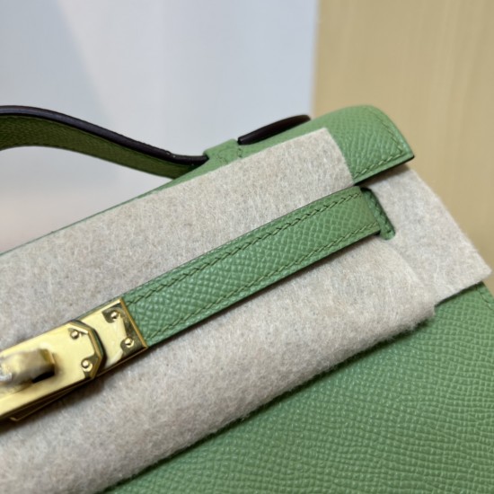 Kelly imported Epsom leather semi handmade hand sewn wax thread