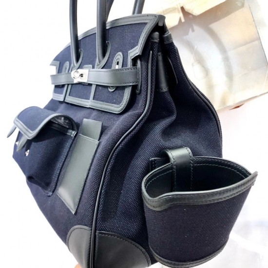 Birkin35 Cargo Dark Blue Silver Buckle