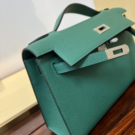 KL22 Velvet Green Kelly 1st Generation French Haas Leather Factory Epsom Original Palm Print Leather KL22 Velvet Green Kelly 1st Generation French Haas Leather Factory Epsom Original Palm Print Leather