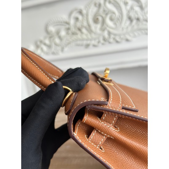 Kelly imported Epsom leather semi handmade hand sewn wax thread Kelly imported Epsom leather semi handmade hand sewn wax thread