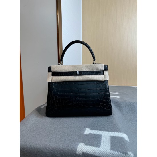 KL28 High Light Nile Crocodile Skin Kelly 28cm