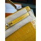 KL25 Amber Yellow Highlighting Nile Crocodile Skin Kelly 25cm