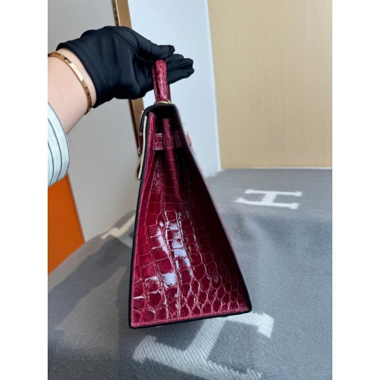 KL28 High Light Nile Crocodile Skin Kelly 28cm