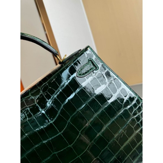 KL28 High Light Nile Crocodile Skin Kelly 28cm