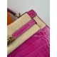 KL25 Amber Yellow Highlighting Nile Crocodile Skin Kelly 25cm