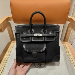 Birkin 25Cargo cloth bag canvas splicing swift