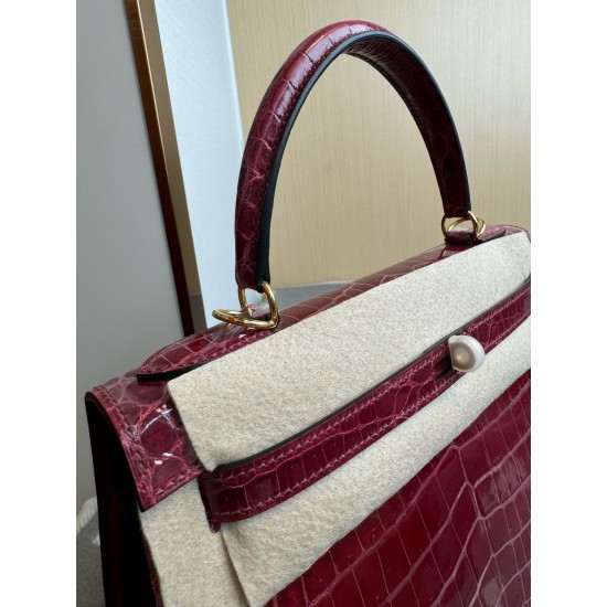 KL28 High Light Nile Crocodile Skin Kelly 28cm