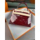 KL25 Amber Yellow Highlighting Nile Crocodile Skin Kelly 25cm KL25 Amber Yellow Highlighting Nile Crocodile Skin Kelly 25cm